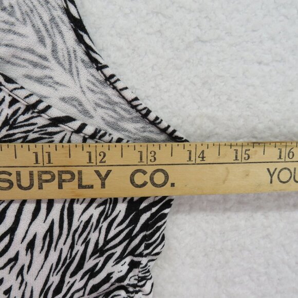 Free People Shirt Size XS Black White Zebra Print Ruched Collared Halter Top - Picture 8 of 9